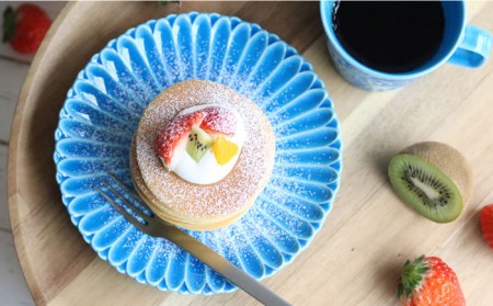 【波佐見焼】マリーゴールド プレート M  オーシャンブルー 2枚セット ケーキ皿 取り皿 食器 皿 【翔芳窯】 [FE114]  波佐見焼