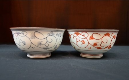 【波佐見焼】赤絵唐草 どんぶり 丼 ペアセット 食器 皿 【協立陶器】 [TC95] 波佐見焼