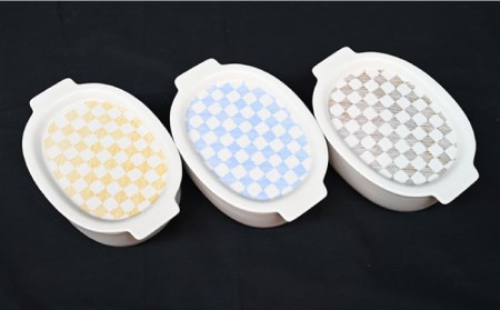 【陶器市特集】【波佐見焼】便利な蓋つき！ グラタン皿 オーブンウェア 楕円蓋物 3点セット 耐熱食器 オーブン可 食器 皿 【協立陶器】 [TC64] 波佐見焼