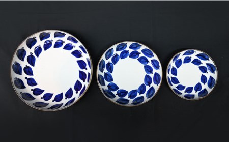 【波佐見焼】Antique Style プレート ブルー 3枚セット パスタ皿 ケーキ皿 食器 皿 【協立陶器】 [TC79] 波佐見焼