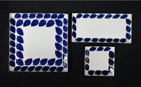 【陶器市特集】【波佐見焼】Antique Style プレート ブルー 6枚セット 角皿 長皿 食器 皿 【協立陶器】 [TC81] 波佐見焼