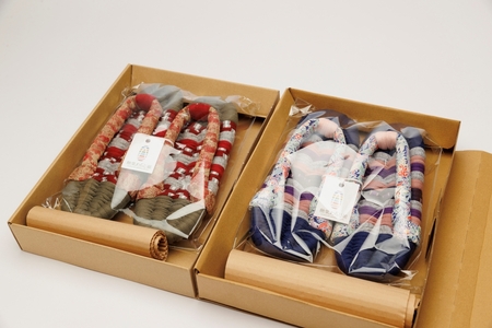 布ぞうり 手作りカラフル布ぞうり ペアセット サイズ(M・L)　布ぞうり スリッパ カラフル 福島県 楢葉町