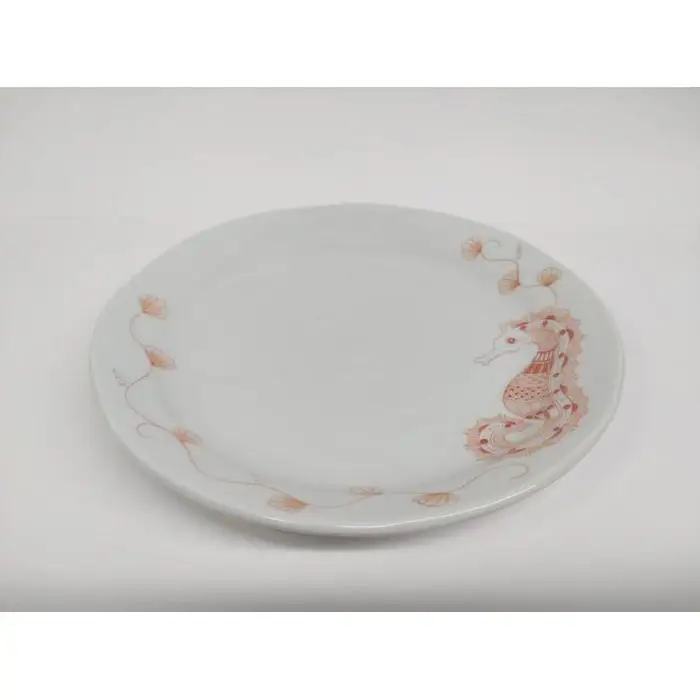 5号皿揃 赤絵 海のいきもの 九谷焼