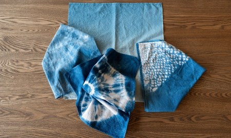 藍染結の杜　手拭い藍染体験＆藍茶セット | 藍染体験 美瑛町 藍染体験 北海道 藍染体験[019-14]