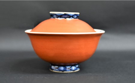 【波佐見焼】【※数量限定】朱巻福寿文様 手造 茶碗 （蓋付） 木箱入り 食器 皿 【協立陶器】 [TC131] 波佐見焼