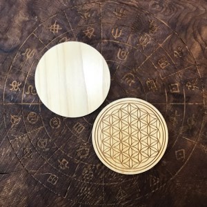 フラワーオブライフ　パワープレート　2枚入り×2　三重県産　ひのき製／KOSHIKARI　ふるさと納税　インテリア　大紀ブランド　三重県　大紀町