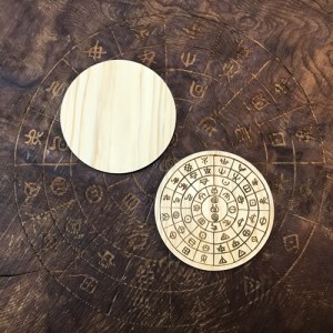 ヲシテ文字　フトマニ図　パワープレート　2枚入り×2　三重県産　ひのき製／KOSHIKARI　ふるさと納税　インテリア　大紀ブランド　三重県　大紀町