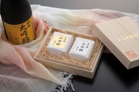 Miel 大吟醸 山田錦石けん 2個セット 桐箱入り（泡立てネット、石鹸トレー付き）[ 石鹸 石けん せっけん ソープ 美容] 固形石鹸 お肌 痛めない 優しい 全身 荒れ 痛み 季節 変わり目 バリア機能 植物オイル 保湿成分 グリセリン きめ細かい 潤い 