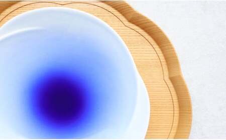 有田焼 Blue Gradation Plate 1枚【まるふくオリジナル】食器 器 うつわ 皿 メイン皿 パスタ皿 青 ブルー グラデーション 夏のうつわ 涼しげ おしゃれ A17-28