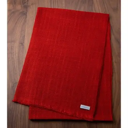 【手織りマフラー】レッド 手紡ぎシルク真綿 kuskafabric 丹後の絹織物【高島屋選定品】_装飾品・工芸品 マフラー・手袋 服飾小物 _【1341685】