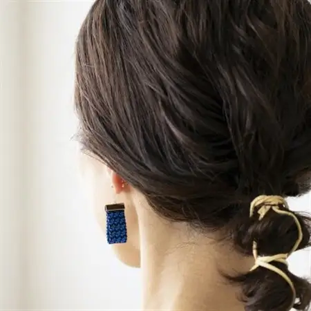 kuska fabricのガルザピアス【丹後ブルー】世界でも稀な手織りファブリック_装飾品・工芸品 ピアス・イヤリング アクセサリー _【1341716】