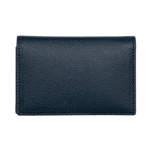 豊岡財布　本革名刺入れ　ネイビー