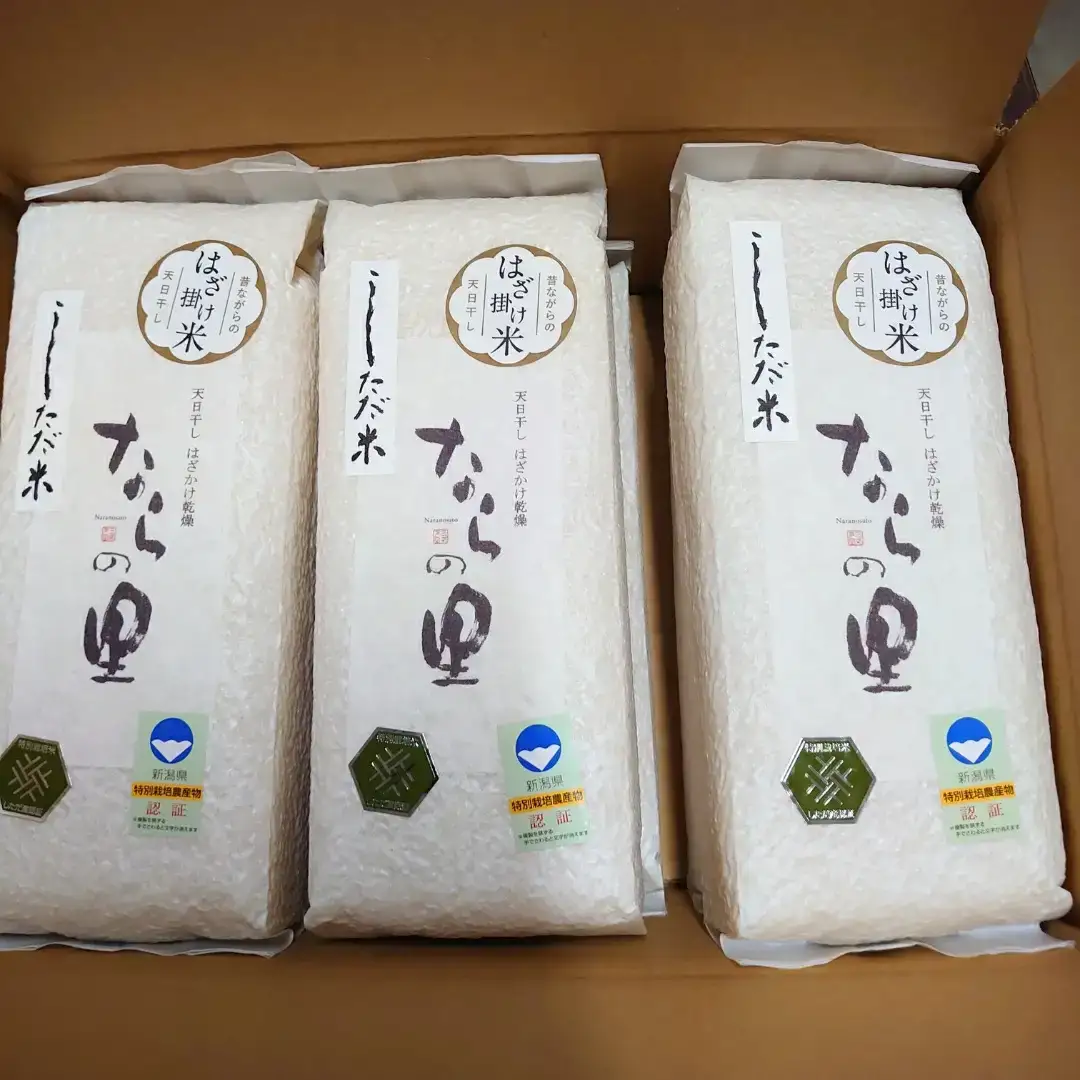 新潟県産コシヒカリ 6kg (1kg×6) 特別栽培米 令和7年産 昔ながらのはざ掛け(はざかけ)真空パック  [農事組合法人ならやま]