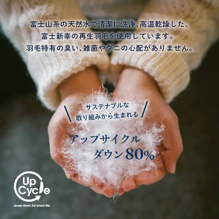 【富士新幸謹製】訳あり 羽毛布団 本掛け ダブル［色柄おまかせ］「サステナブルな羽毛」アップサイクルダウン ※着日指定不可 DSI015　