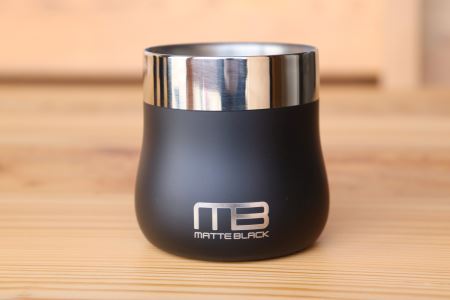 18-8ステンレス 二重構造 マットブラック フリーカップ約200ml