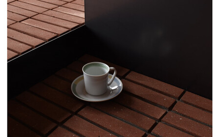 1616/ PC Mug Green & Deep Plate 160 セット 有田焼 器 食器 マグカップ 皿 白 ホワイト プレート 30000円 3万円 A30-752