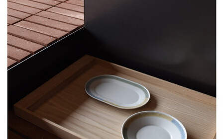 1616/ PC Oval Plate 200 & Deep Plate 160 セット【1616/arita japan】有田焼 食器 器 皿 中皿 楕円皿 オーバル ディープ プレート ホワイト シンプル A27-20