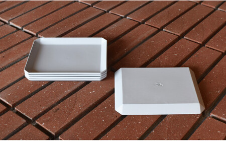 1616/ TY Square Plate 165 Gray 5枚セット【1616/arita japan】有田焼 食器 器 皿 中皿 角皿 スクエア プレート グレー シンプル A35-333