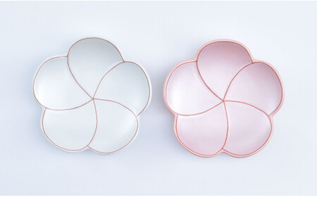 有田焼 梅形小皿 6個セット【まるぶん】食器 器 うつわ 磁器 陶磁器 和食器 皿 プレート 取皿 小皿 箸置 はしおき 菓子皿 薬味皿 6枚 セット 梅 ピンク ホワイト 電子レンジ対応 食洗機対応 35000円 3.5万円 A35-629