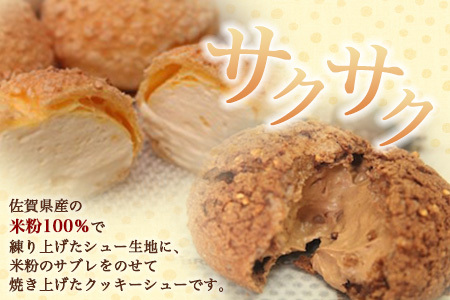  お米のシュークリーム詰め合わせ（プレーン３個・チョコ２個） AA-41