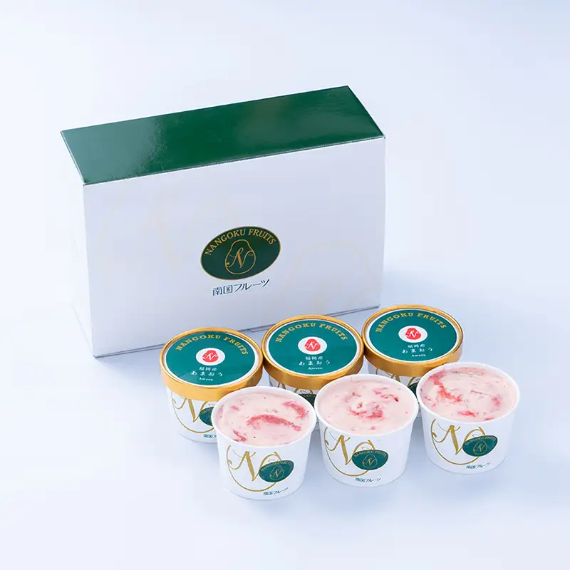 こだわり!福岡産あまおうジェラート100ml×6個 4A10