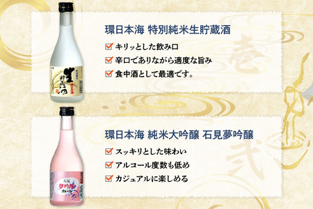 山陰浜田の地酒を次々と味わう！「環日本海飲み比べセット」 地酒 日本酒 米酒 純米酒 飲み比べ セット 酒 贈答 化粧箱入り 化粧箱 日本酒 【026_2026】