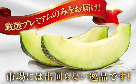 【2026年7月上旬-発送】【平成新山メロンPREMIUM（とみちゃん厳選）】グリーンメロン 1玉 / メロン めろん 青肉 糖度 果物 くだもの フルーツ ふるーつ 旬 高級 ギフト / 南島原市 / うえだメロン園 [SAD006]