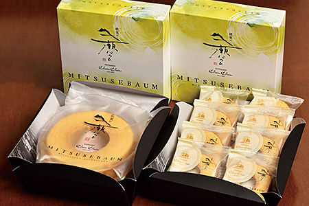 三瀬バウム2段BOXと壮健美卵40個入のセット：B300-002