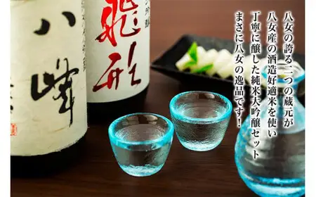 ＜純米大吟醸＞「飛形」「八峰」1.8Lセット 日本酒 銘酒 限定流通 福岡県 八女市 015-005