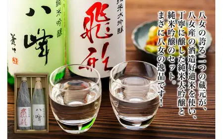 ＜純米大吟醸＞飛形＜純米吟醸＞八峰【720ml】2本セット 日本酒 お酒 飲み比べ 逸品 福岡県 八女市 015-020