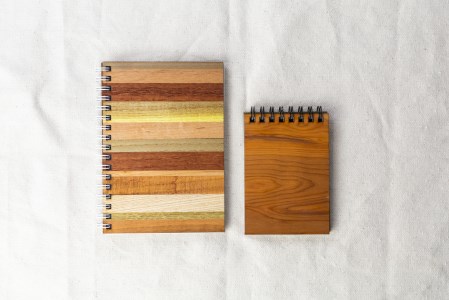 飛騨の木リングノート/A6＆A7 2冊セット ストラップ付き ノートブック 文房具  [Q1645x]