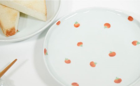 【陶器市特集】【波佐見焼】ミニトマト 6寸皿 小皿 ペアセット 食器 皿 【藍水】 [GB32]  波佐見焼