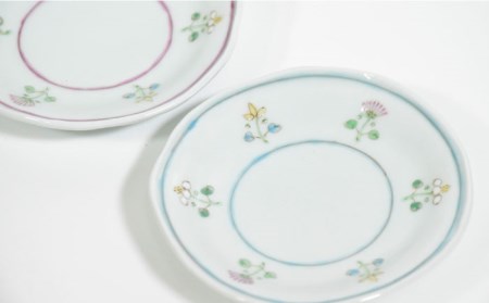 【波佐見焼】花暦 小皿 ペアセット 食器 皿 【藍水】 [GB44]  波佐見焼