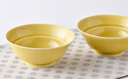 【波佐見焼】粋碗 どんぶり 茶碗 イエロー ペアセット 食器 皿 【光春窯】 [XD67] 波佐見焼
