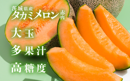 メロン 茨城県産 タカミレッドメロン 約2kg ( 2個 ) メロン