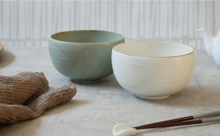 【美濃焼】丸型どんぶり 15.5cm ひより4点セット  粉引・窯変渋草各2点ずつ【EAST table】[MBS073]