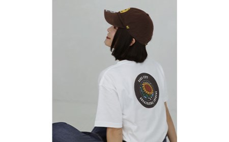 バックプリント那珂市 マンホールTシャツ 白 S M L XL ひまわり ご当地オリジナルデザイン オリジナルギフト 都道府県 リンクコーデ Tshirt ティーシャツ Tシャツ ご当地グッズ おしゃれ カラー 半袖 Ｔシャツ グラフィック アート STREET ストリート