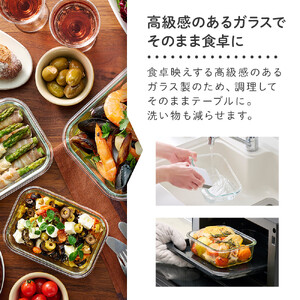耐熱ガラス容器8点セット TGS-8S クリア アイリスオーヤマ