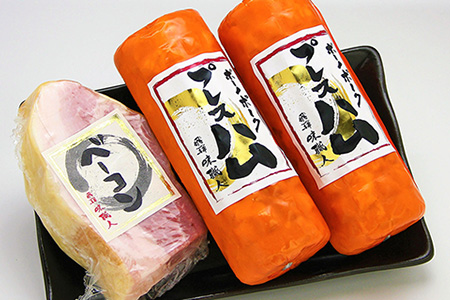 【飛騨 味職人】ボーノポークプレスハム＆ベーコンセット（プレスハム約390g×2本、ベーコン約250g×1個） 【57-14】