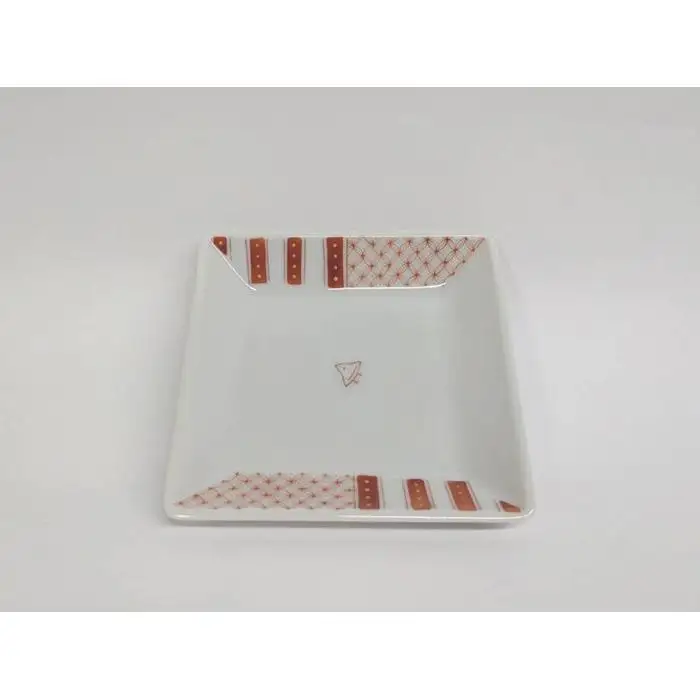 小皿揃え 赤絵小紋 九谷焼