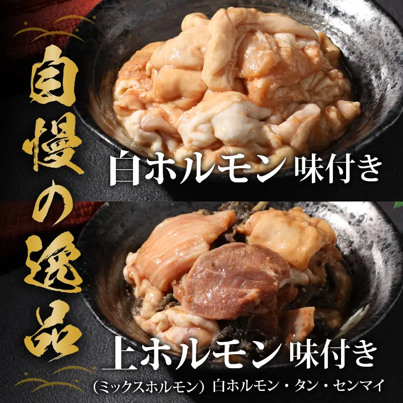  星山ホルモン 白 ミックス 600g お試し 小分け 食べ比べ セット（各300g・たれ付）ホルモン鍋