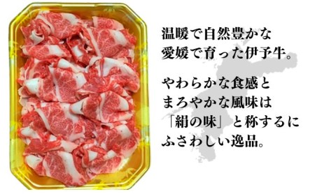 伊予牛「絹の味」黒毛和牛 小間切れ400g お肉 牛肉 丹精牛 やわらか まろやか 舌ざわり 旨味 食材 料理 肉料理 夕飯 炒め物 国産 日本産 愛媛県産 