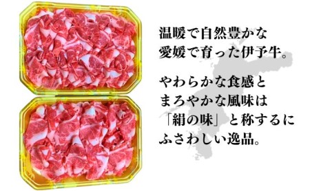 伊予牛「絹の味」黒毛和牛 小間切れ800g（400g×2） お肉 牛肉 丹精牛 やわらか まろやか 舌ざわり 旨味 食材 料理 肉料理 夕飯 炒め物 国産 日本産 愛媛県産 