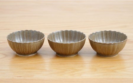 【波佐見焼】花しのぎ 丸小付 小鉢 （栗） 3点セット 食器 皿 【団陶器】 [PB100] 波佐見焼
