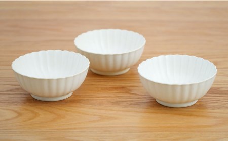 【陶器市特集】【波佐見焼】花しのぎ 小鉢 （白） 3点セット 食器 皿 【団陶器】 [PB104] 波佐見焼