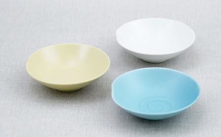 【波佐見焼】アイシー ボウル 小 （ホワイト・イエロー・ブルー） 3点セット 食器 皿 【団陶器】 [PB112] 波佐見焼