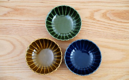 【波佐見焼】花しのぎ 丸小付 小鉢 （鶯茶・織部・藍） 3点セット 食器 皿 【団陶器】 [PB99] 波佐見焼