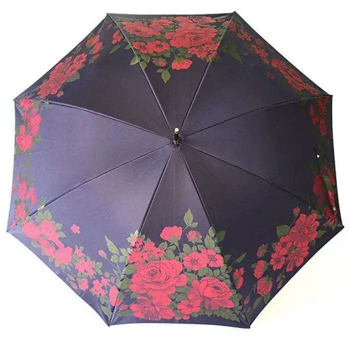 槙田商店【晴雨兼用】長傘 ”絵おり”  大バラ：紺