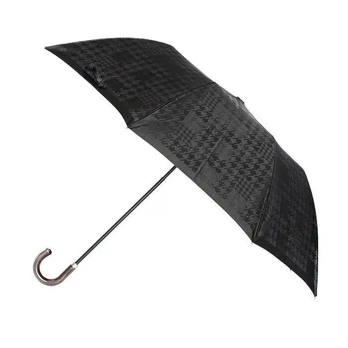 槙田商店【紳士折りたたみ傘】monotone 千鳥チェック《晴雨兼用》
