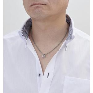 PD4-1-1「リング付きカット喜平磁気ネックレス」ステンレス製